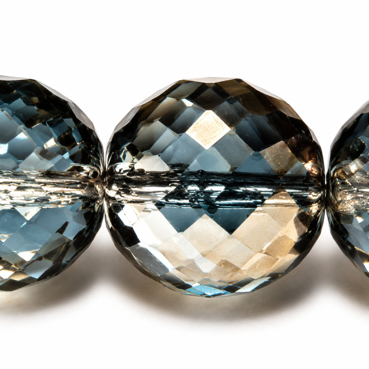 Faceted Round Fire Polish Beads - Small Cut, Crystal Crystal Bronze Capri (00030-22601), Glass, Czech Republic