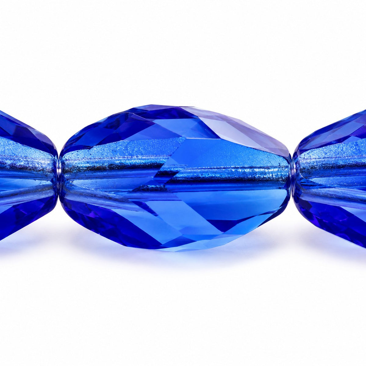 Faceted Special Cut Beads, Transparent Blue (30060), Glass, Czech Republic