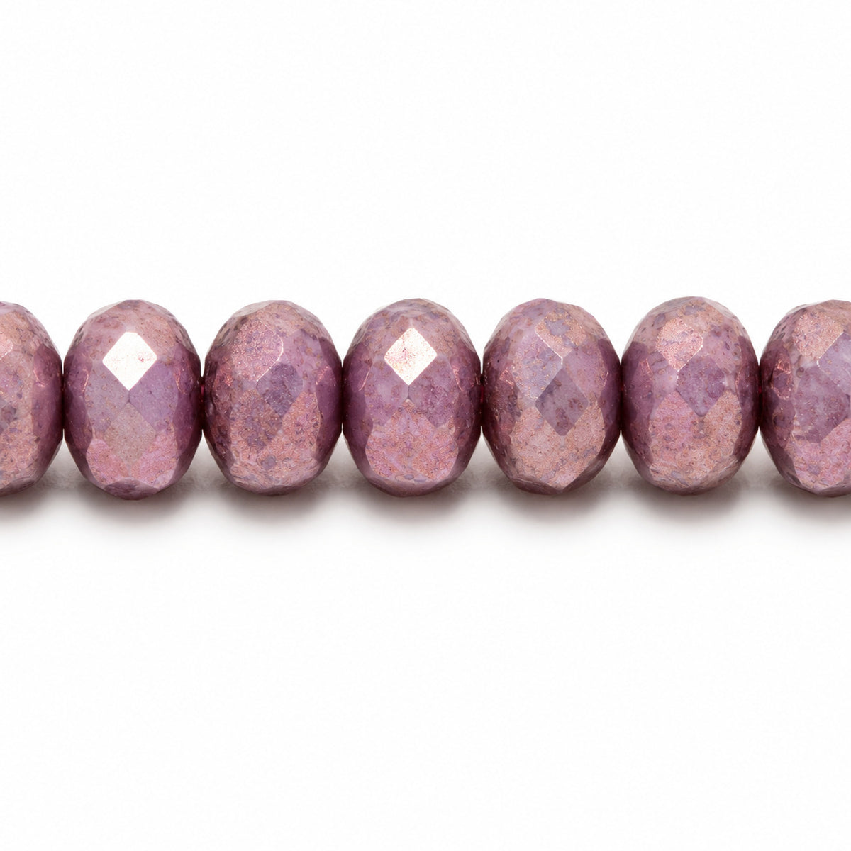 Special Cut Faceted Fire Polished Beads, White Purple (02010-15726), Glass, Czech Republic
