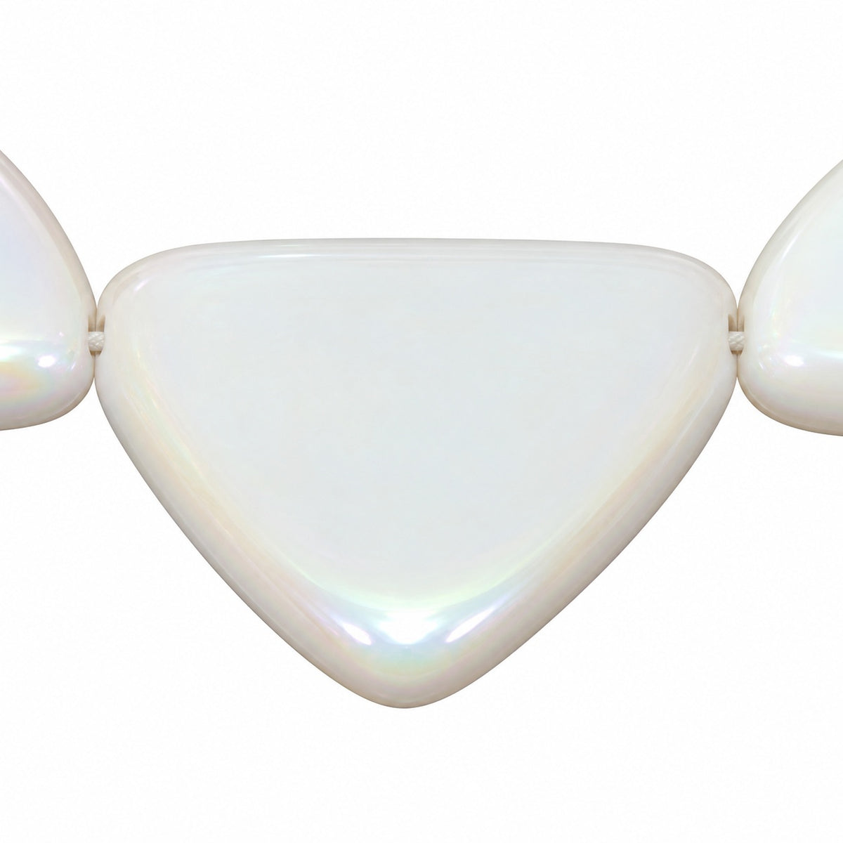 Flat Triangle Pressed Glass Beads, White Ab (02010-28701), Glass, Czech Republic