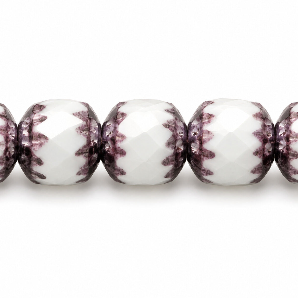 Cathedral Faceted Fire Polished Beads, White Bronze (02010-14415), Glass, Czech Republic
