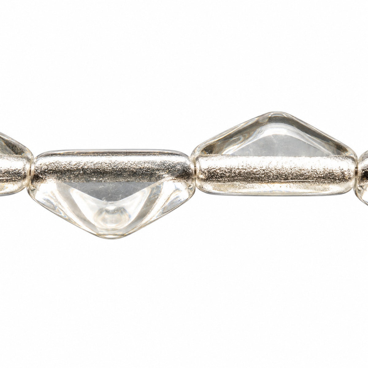 Triangle Pressed Beads, Crystal (00030), Glass, Czech Republic