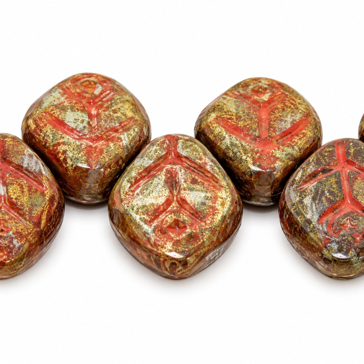 Small Leaf Pressed Beads, X2102 Stain Strong (x2102-86805), Glass, Czech Republic
