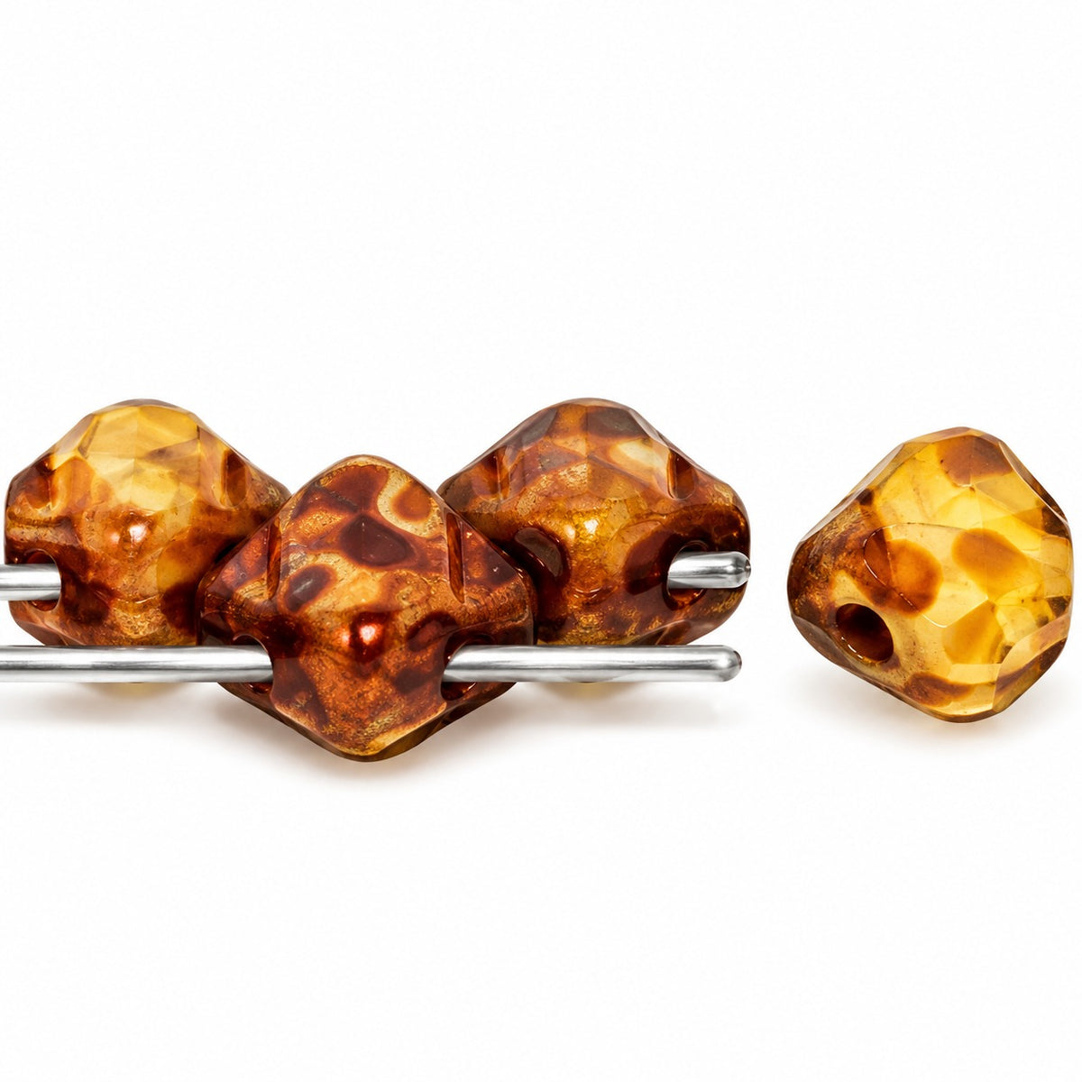 Silky 2-Hole Square Beads, 99997 Travertin (99997-86800), Glass, Czech Republic