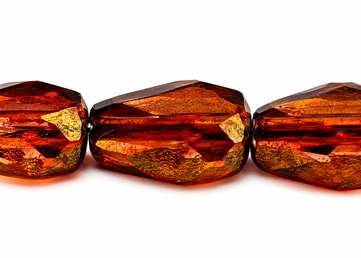 Fire Polished Faceted Teardrop Beads, Crystal Luster Ruby (00030-14497), Glass, Czech Republic
