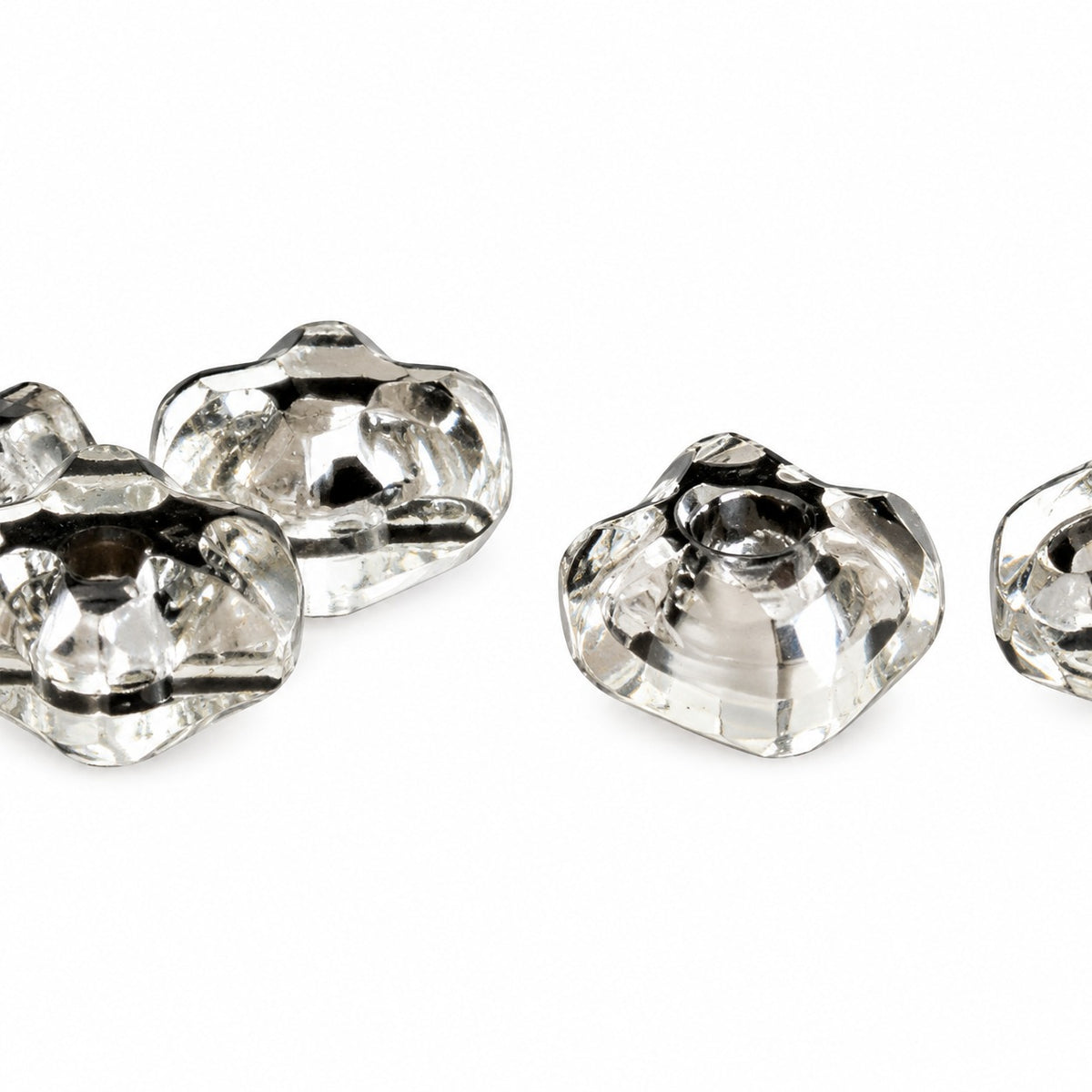 Cross Diagonal Square Beads, Crystal (30), Glass, Czech Republic