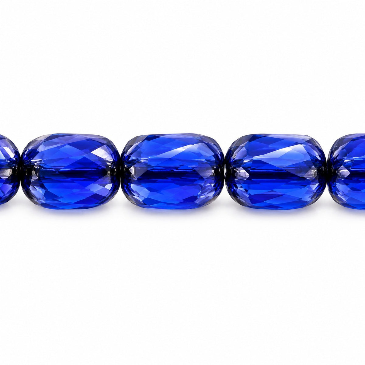 Faceted Fire Polished Beads Special Cut, Transparent Blue Platin (30080-13702), Glass, Czech Republic