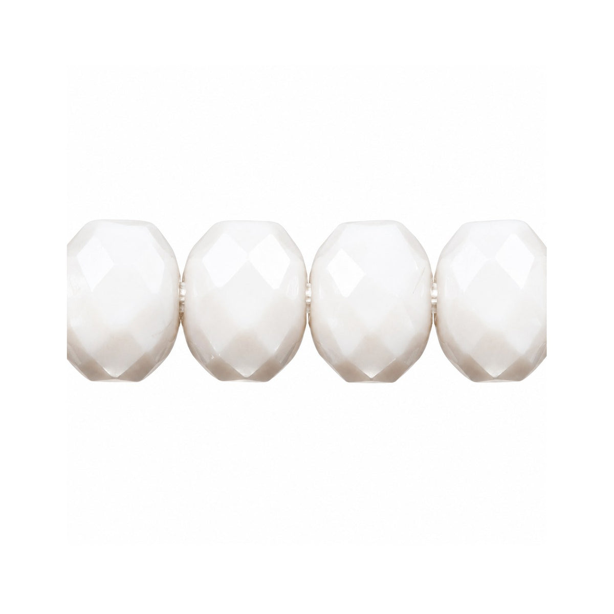 Special Cut Faceted Fire Polished Beads, Chalk White (03000), Glass, Czech Republic