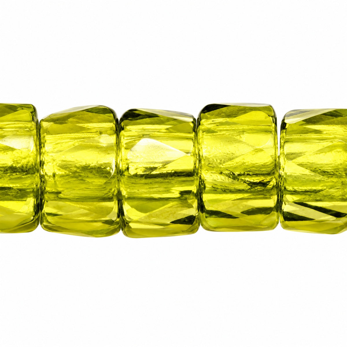 Faceted Oval Beads Special Cut, Transparent Green (50240), Glass, Czech Republic