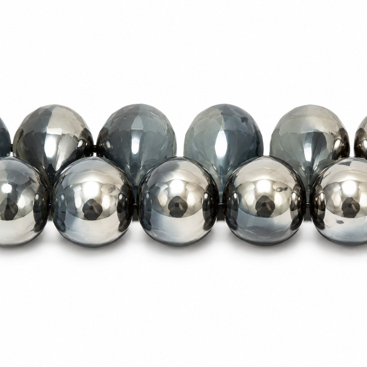 Drop Beads, X2402 Chrom (x2402-27401), Glass, Czech Republic