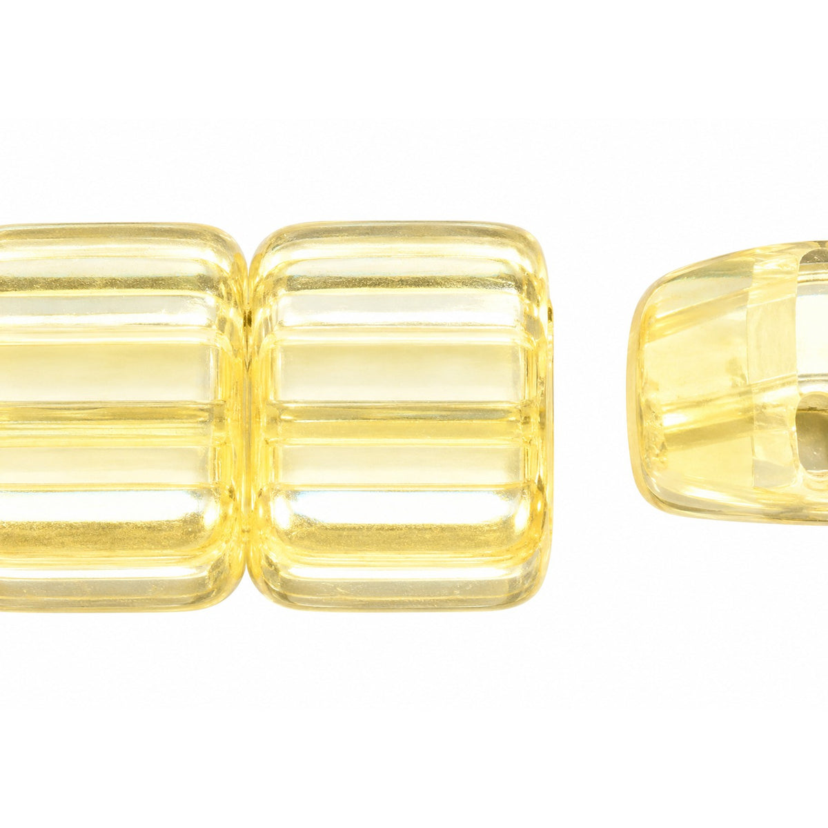 Rectangle 2-Hole Beads, Crystal Luster Cream (00030-14401), Glass, Czech Republic