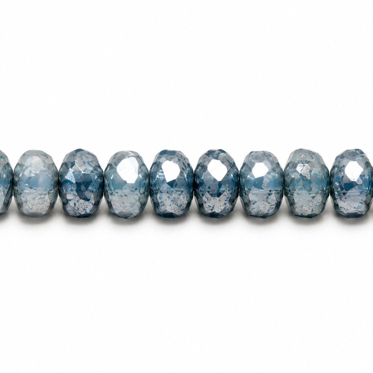 Special Cut Faceted Fire Polished Beads, Opal White Terracotta Blue (01000-15464), Glass, Czech Republic