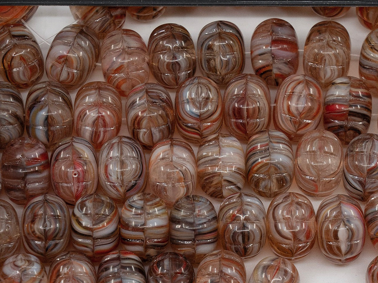 アウトレット パンプキンビーズ、8x11 mm、ガラス、チェコ共和国