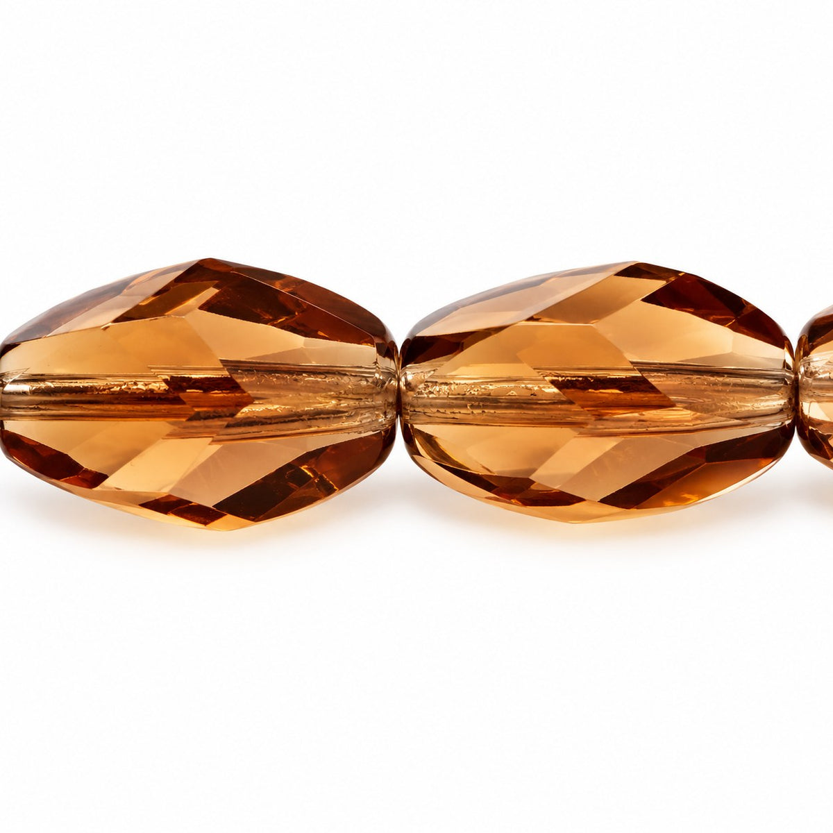 Faceted Special Cut Beads, Transparent Brown (10220), Glass, Czech Republic