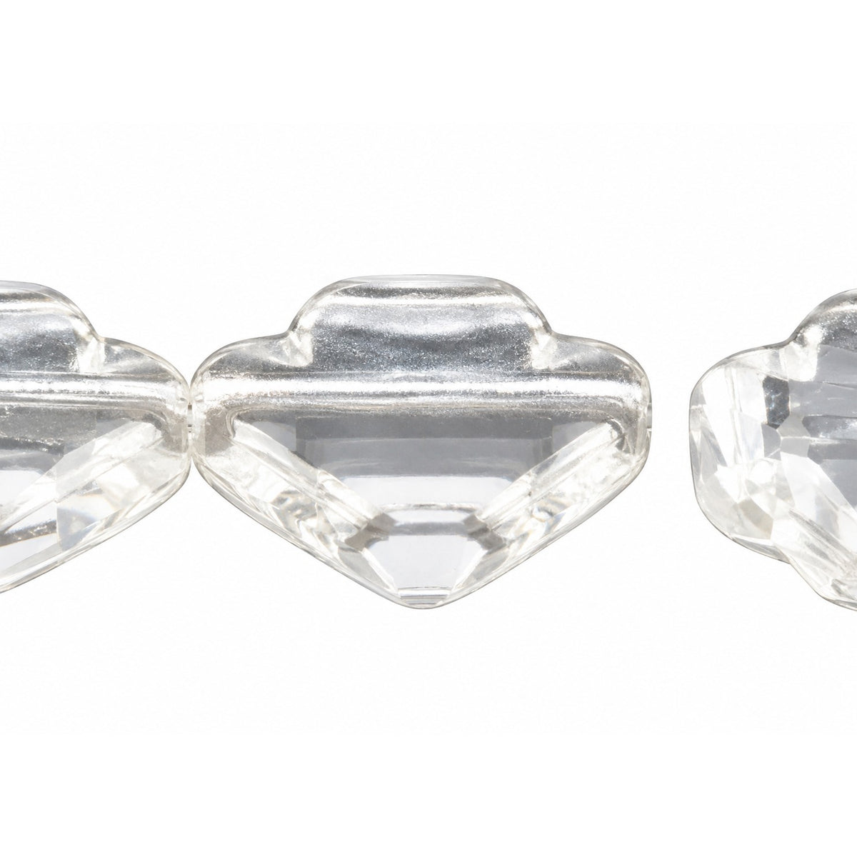 Arrow Beads - Hole From Side To Side, Crystal (30), Glass, Czech Republic