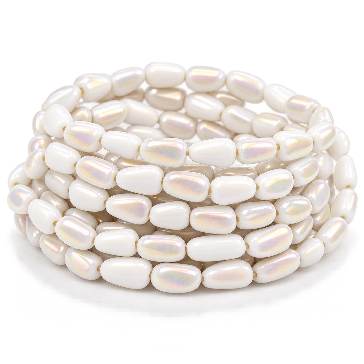 Flat Drop Beads, Chalk White 28705 (03000-28705), Glass, Czech Republic