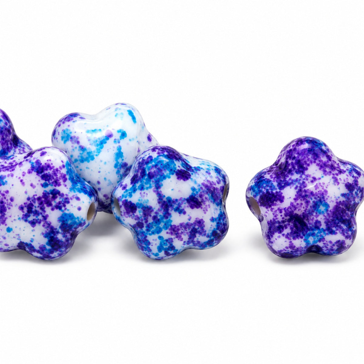 Forget Me Not Beads, White 48501 (02010-48501), Glass, Czech Republic