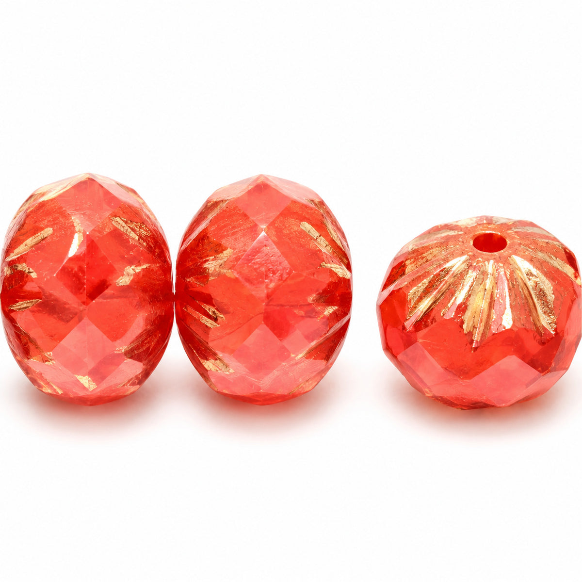 Special Cut Faceted Fire Polished Beads, Orange Luster Violet Full Coated (96028-14496), Glass, Czech Republic