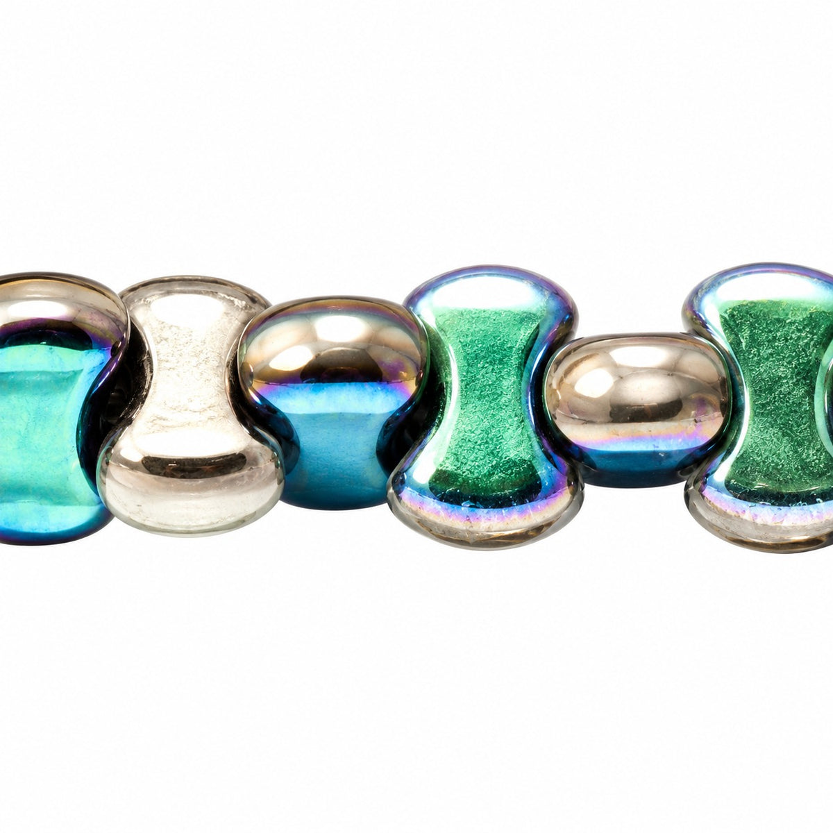 Shaped Pressed Beads, Chalk White 98555 (03000-98555), Glass, Czech Republic