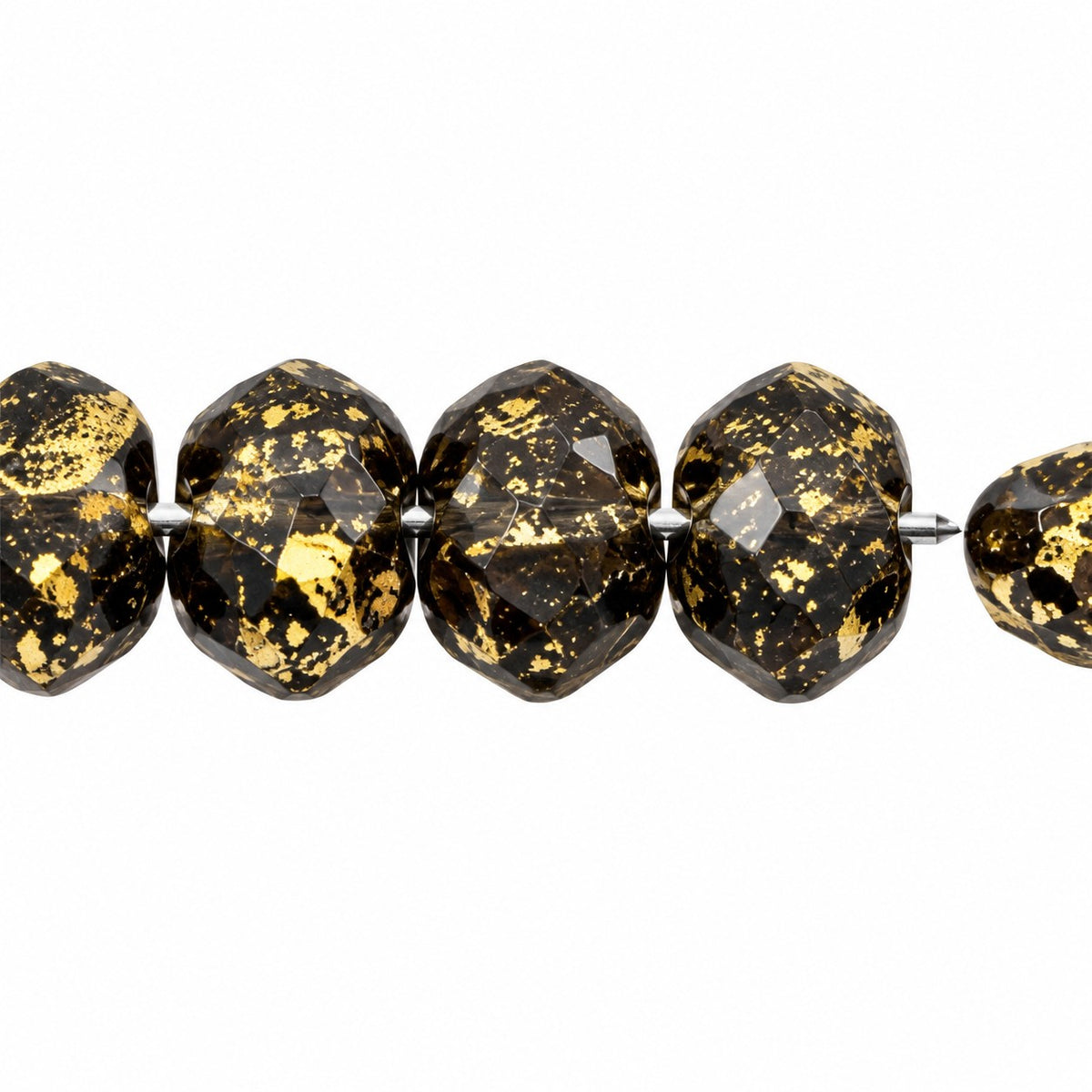 3-Hole Pressed Beads, Black Matte 47901 (23980-84110-47901), Glass, Czech Republic
