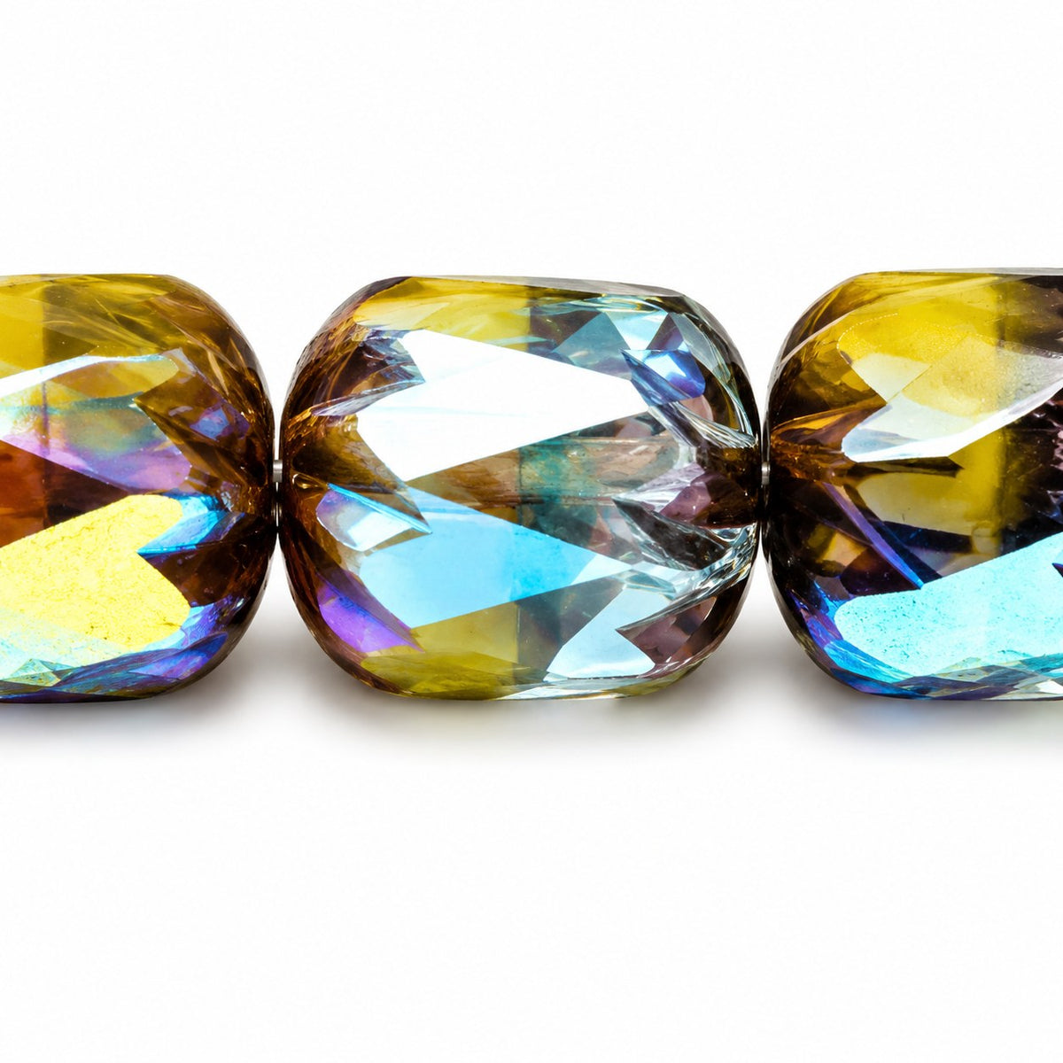 Fire Polished Faceted Cathedral Beads, X1104 Ab (x1104-28701), Glass, Czech Republic