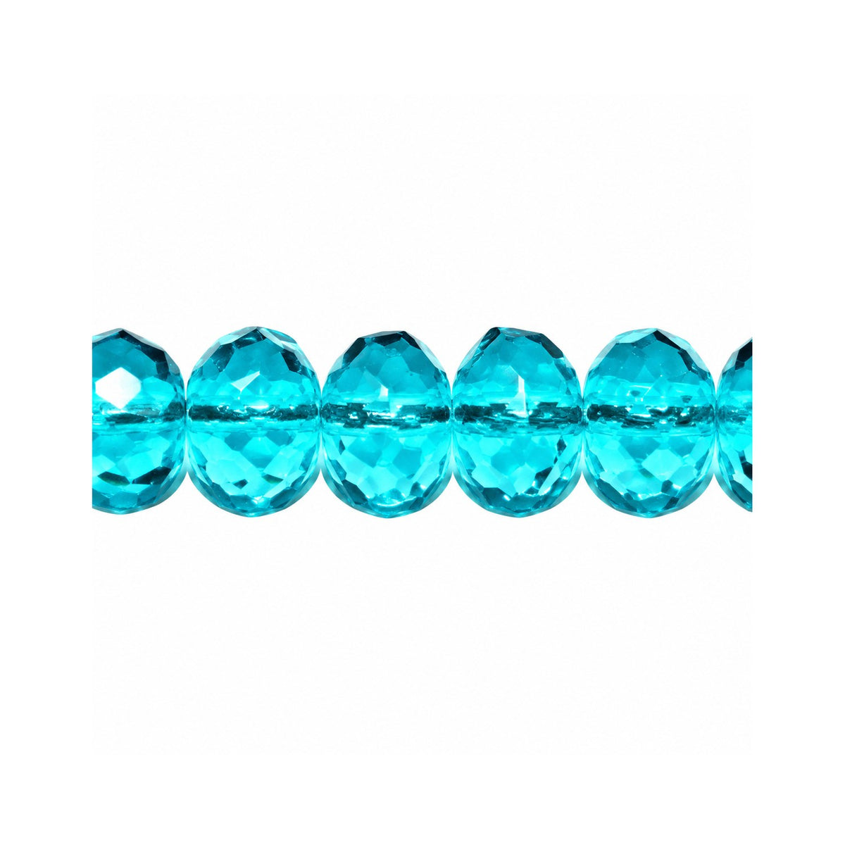 Special Cut Faceted Fire Polished Beads, Transparent Aqua (60140), Glass, Czech Republic