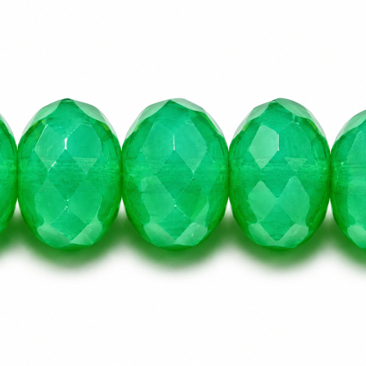 Special Cut Faceted Fire Polished Beads, Opal Aqua (61100), Glass, Czech Republic