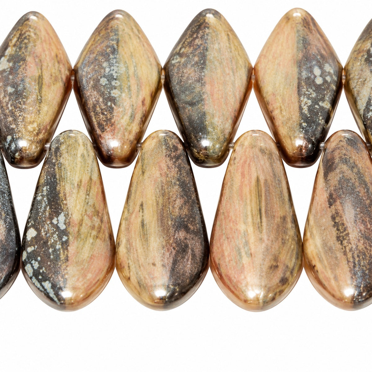 Dagger Beads, X2330 Travertin (x2330-86800), Glass, Czech Republic