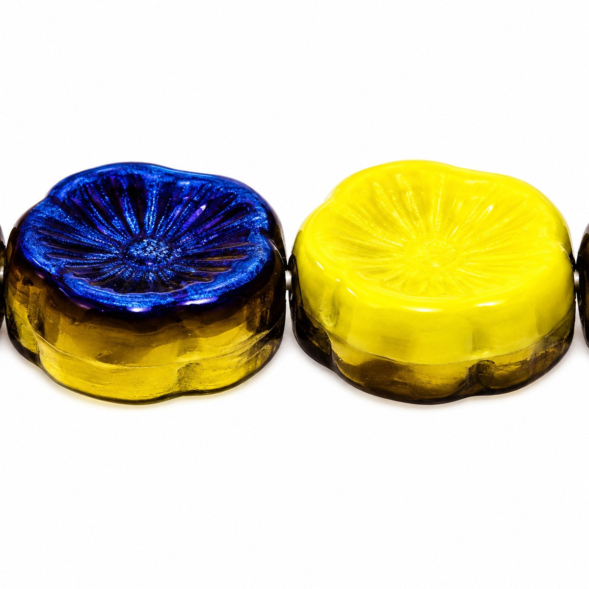 Hawaii Pressed Beads, Opaque Green 22201 (53400-22201), Glass, Czech Republic