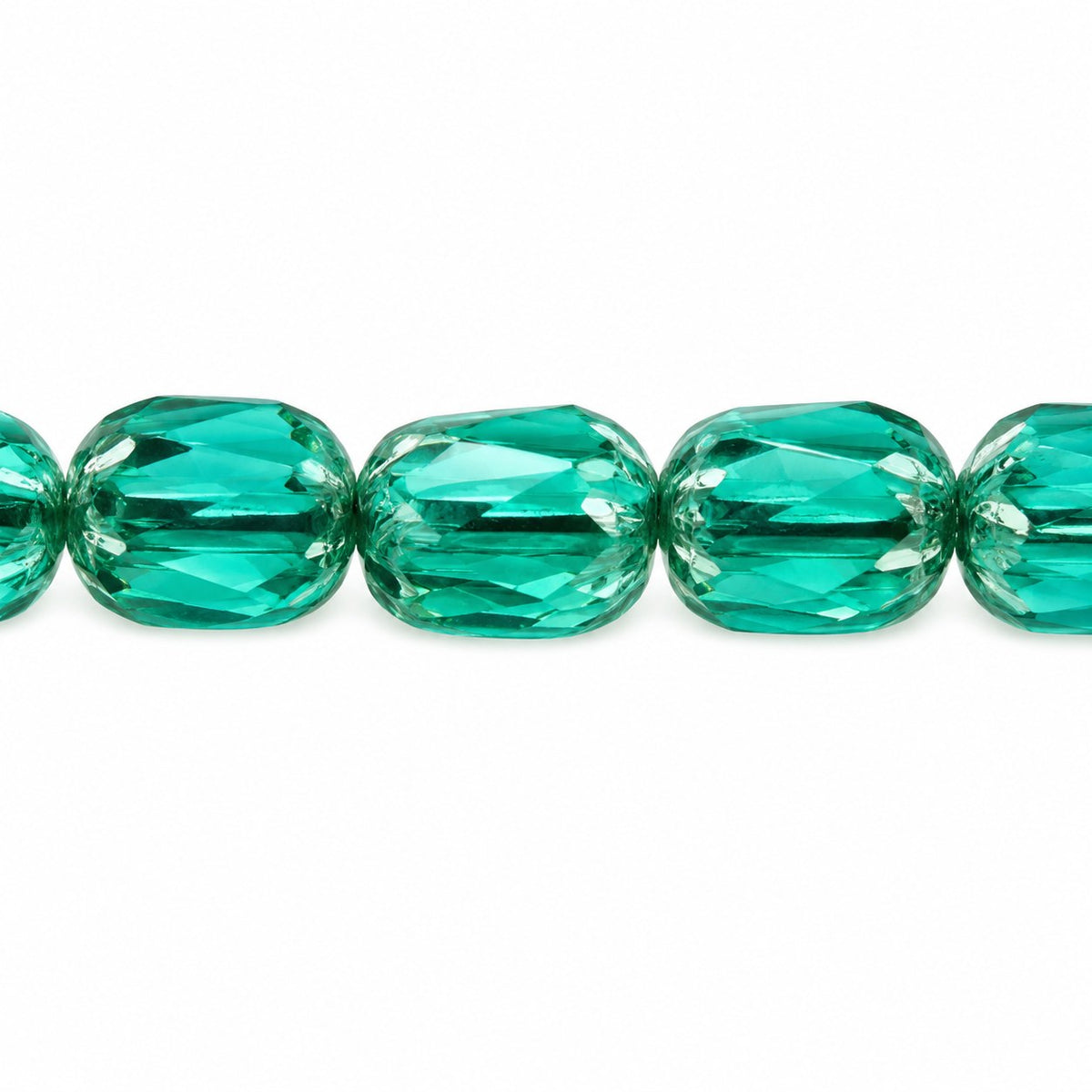 Faceted Fire Polished Beads Special Cut, Transparent Green Emerald Antique Silver Patina (50730-81002), Glass, Czech Republic