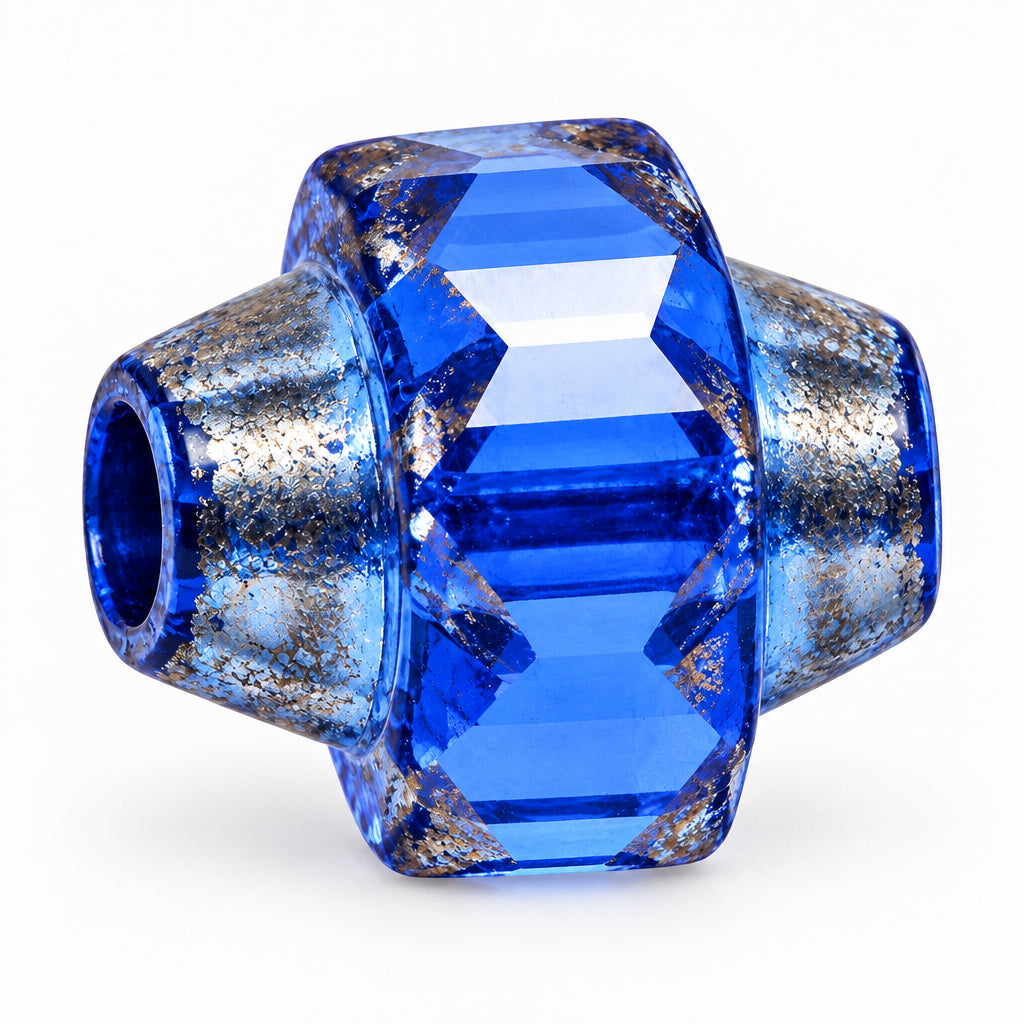 Faceted Special Cut Beads, Cobalt Platin (30050-13702), Glass, Czech Republic