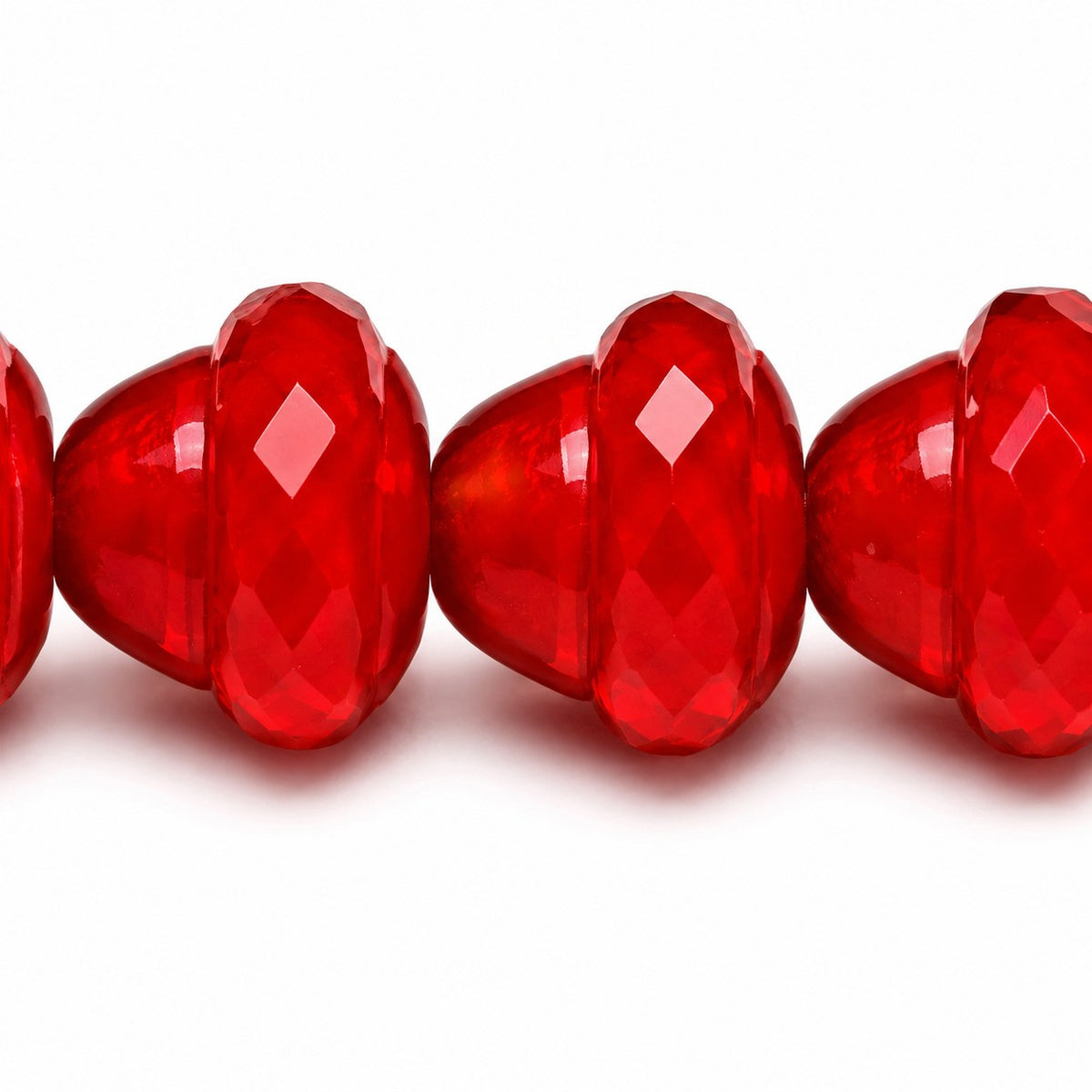 Fire Polished Faceted Rondelle Beads, Opaque Red (93200), Glass, Czech Republic