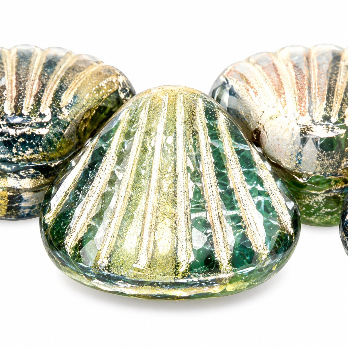 Seashell Beads, X1720 Copper Lined (x1720-54324), Glass, Czech Republic