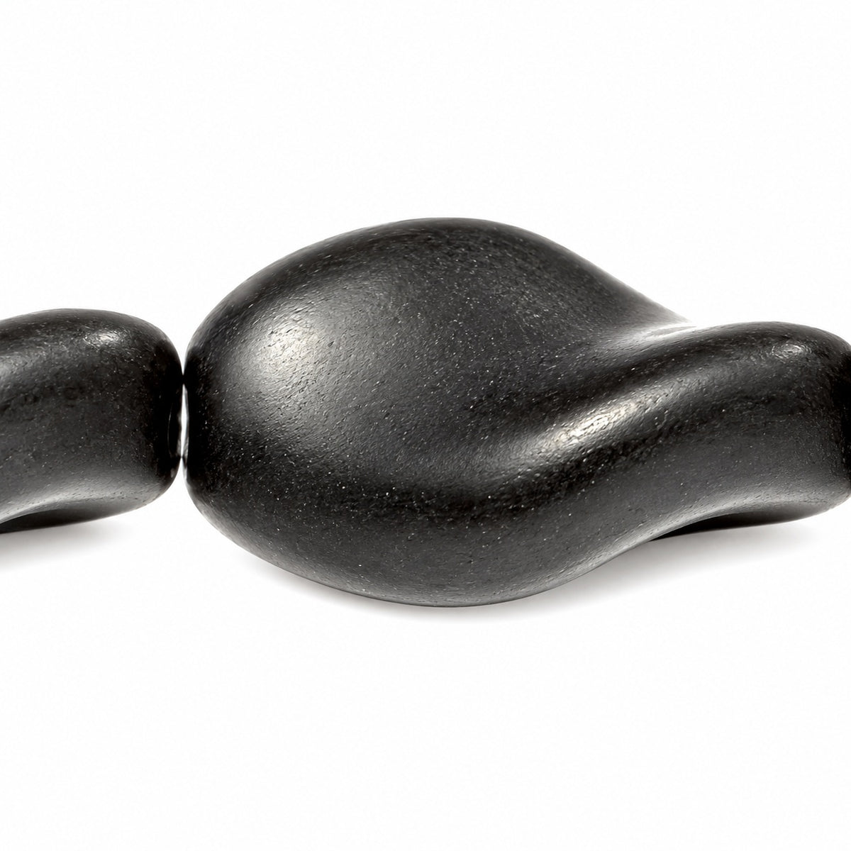Curved Oval Beads, Black Matte (23980-84110), Glass, Czech Republic