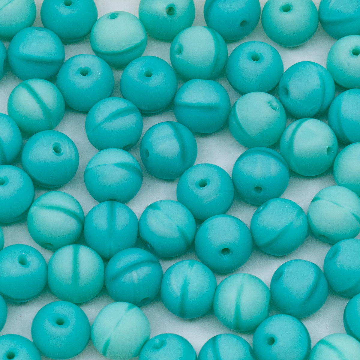 OUTLET 250g/50g Round Druck Beads, 6 x 6 mm, Green Turquoise Matte (54220), Glass, Czech Republic
