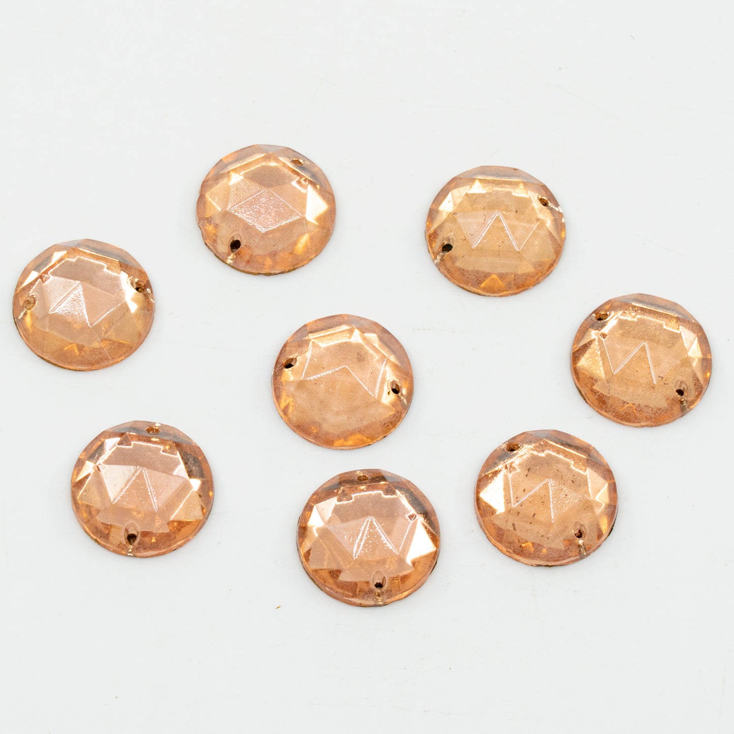 OUTLET 10 grams Pressed Cabochon (Without Hole), 21 x 21 mm, Green F 2Hole Rou (green-F-2hole-rou), Glass, Czech Republic