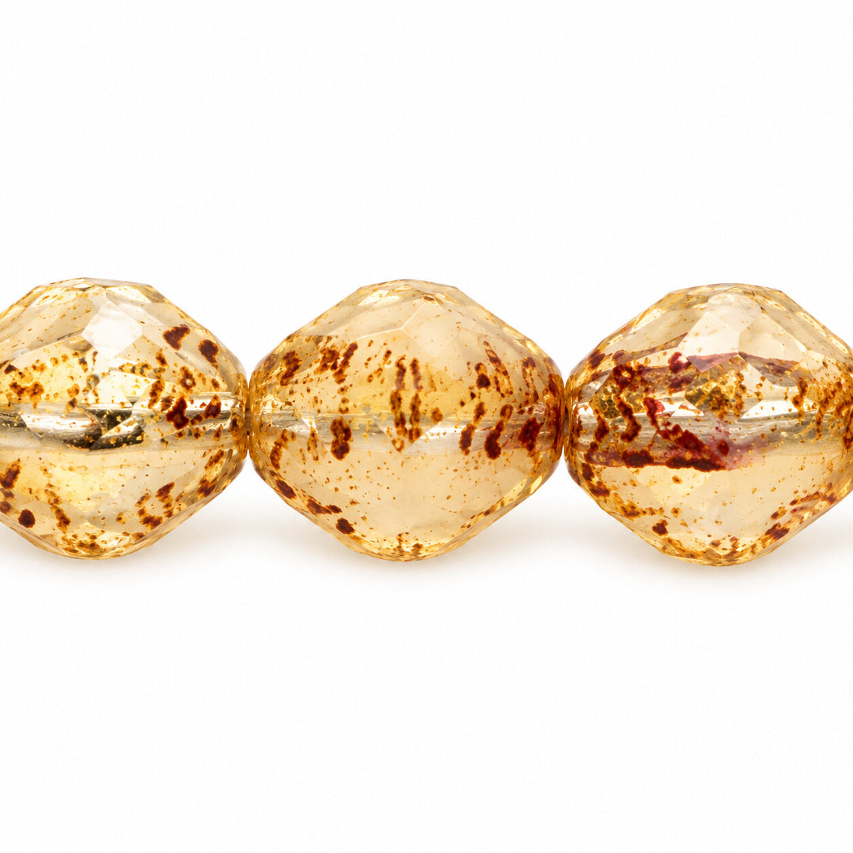 Wasp Special Cut Faceted Fire Polished Beads, 66008 Picasso (66008-43400), Glass, Czech Republic