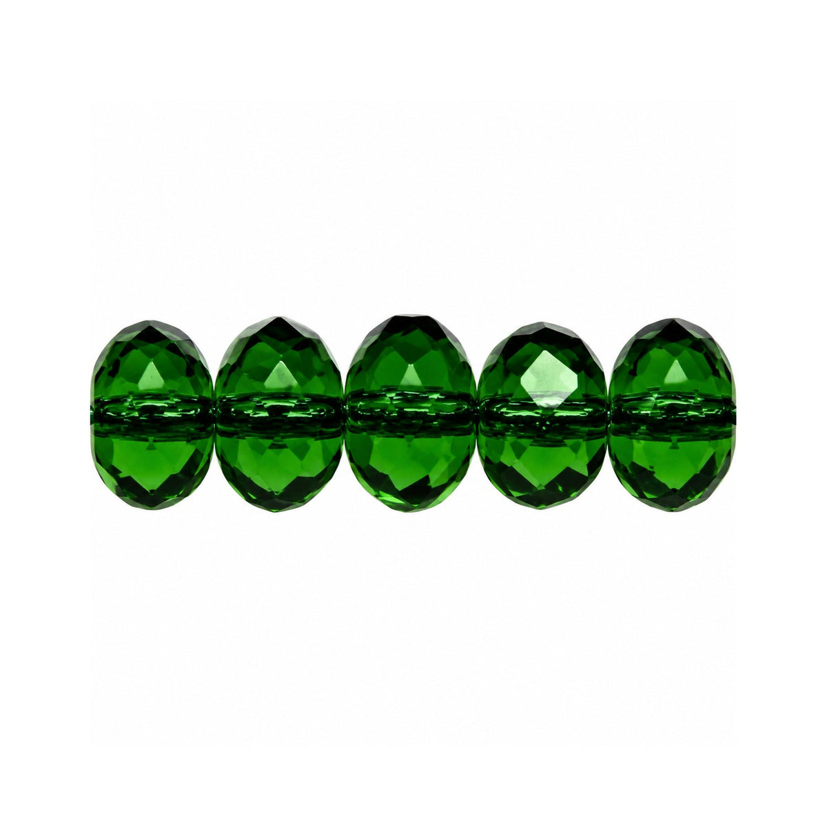 Special Cut Faceted Fire Polished Beads, Transparent Green (50250), Glass, Czech Republic