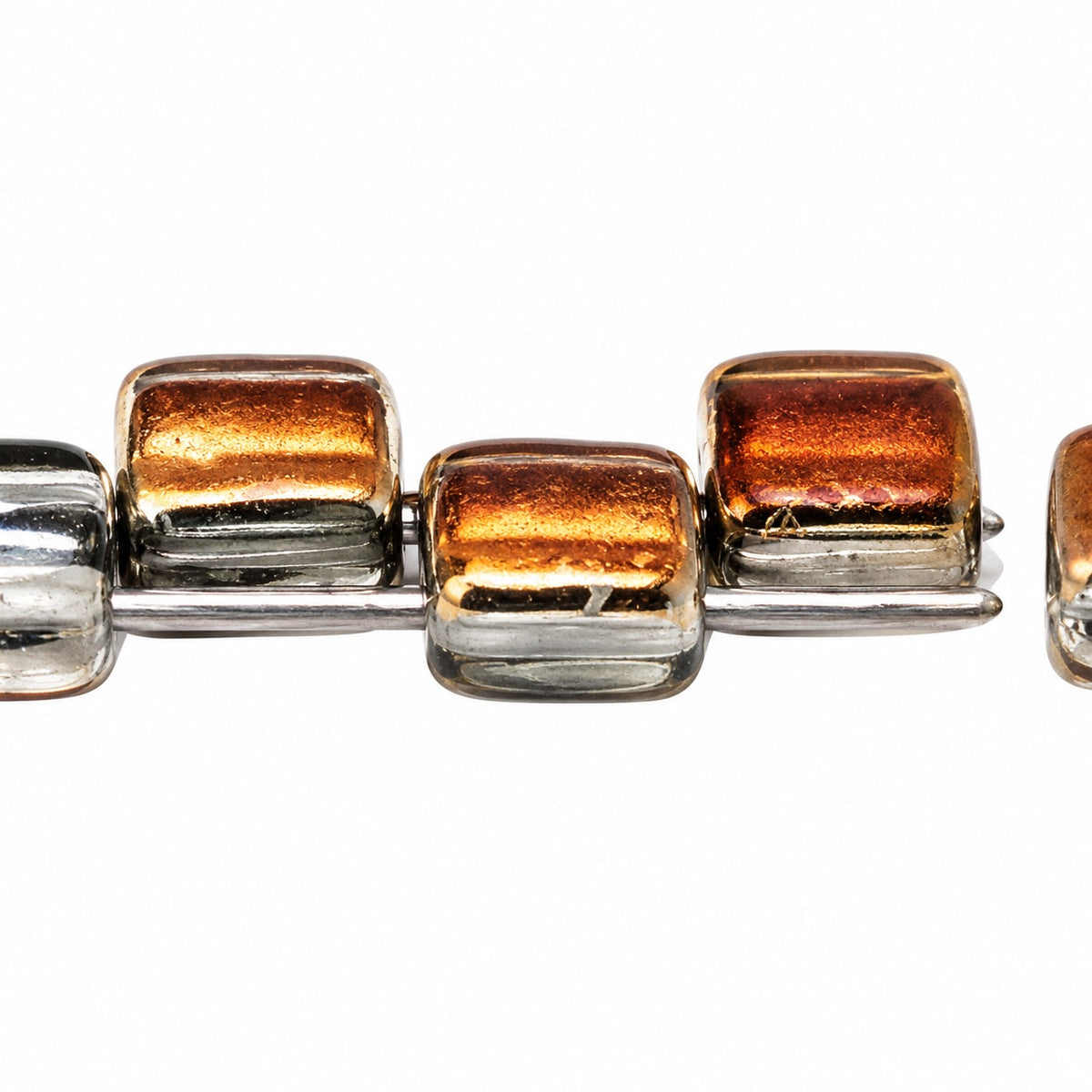 2-Hole Square Beads, Crystal 26737 (00030-26737), Glass, Czech Republic