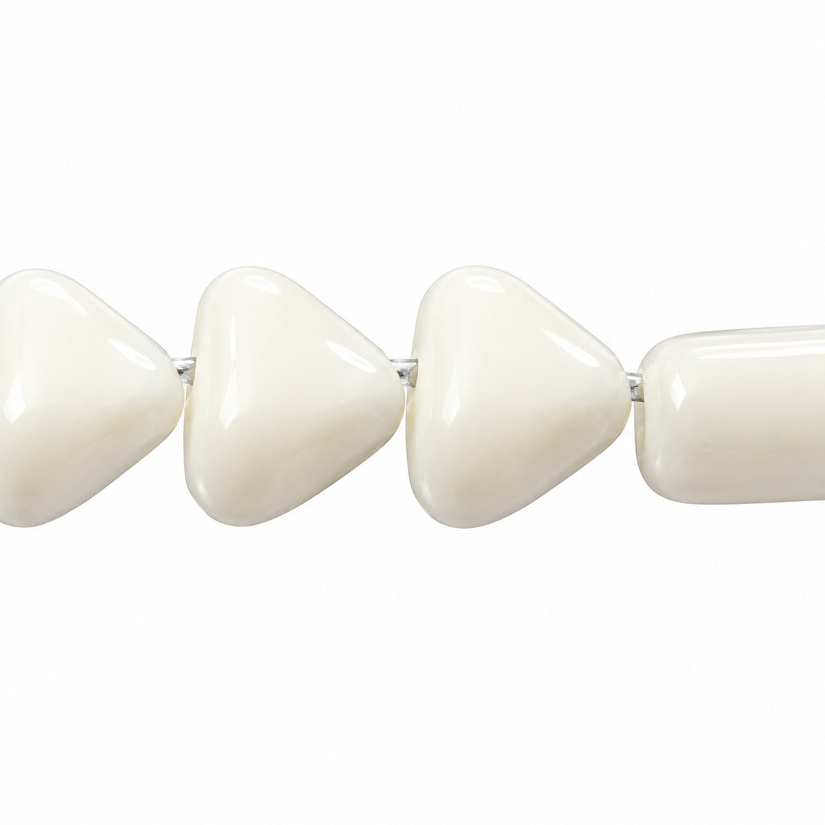 Triangle Beads, Chalk White (3000), Glass, Czech Republic
