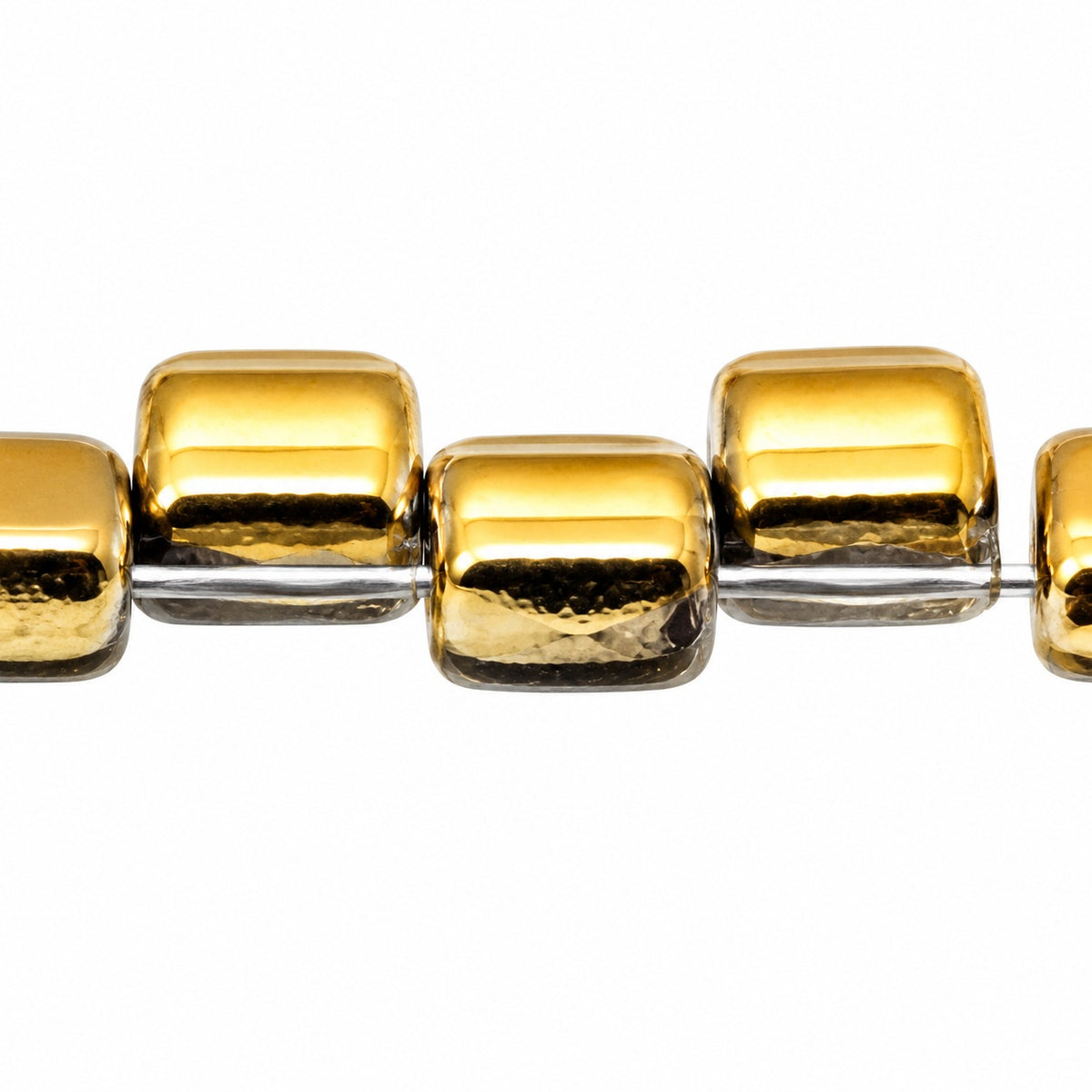 2-Hole Square Beads, Black Gold (23980-26441), Glass, Czech Republic