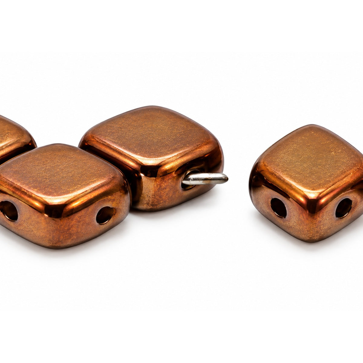 Silkt 2-Hole Beads, Black Bronze (23980-14415), Glass, Czech Republic