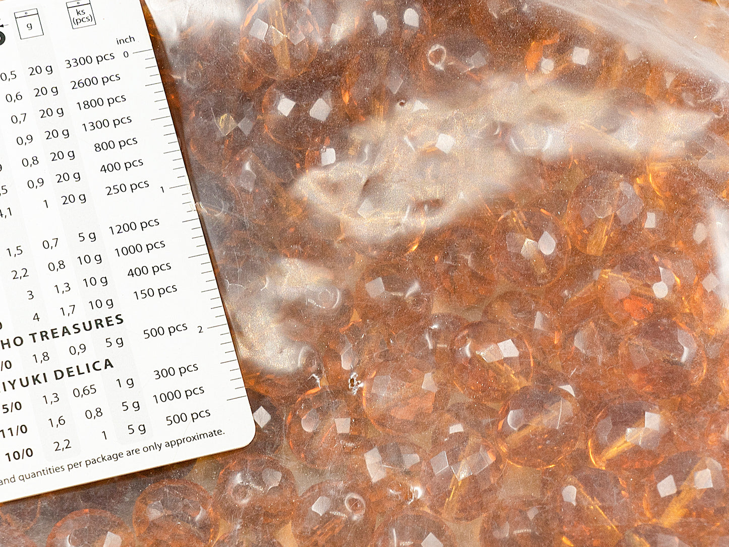 アウトレット 250g ファセット加工 ファイアポリッシュ ラウンドビーズ 14 x 14 mm 透明オレンジ (10060) ガラス チェコ共和国