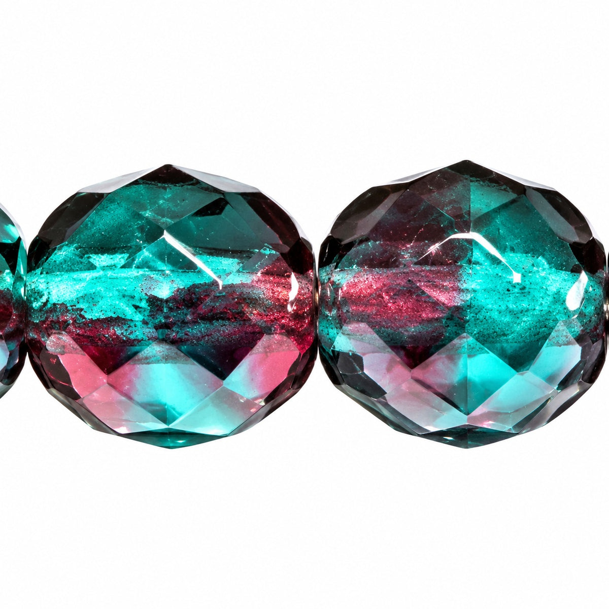 Faceted Round Fire Polished Beads, T0380 (t0380), Glass, Czech Republic