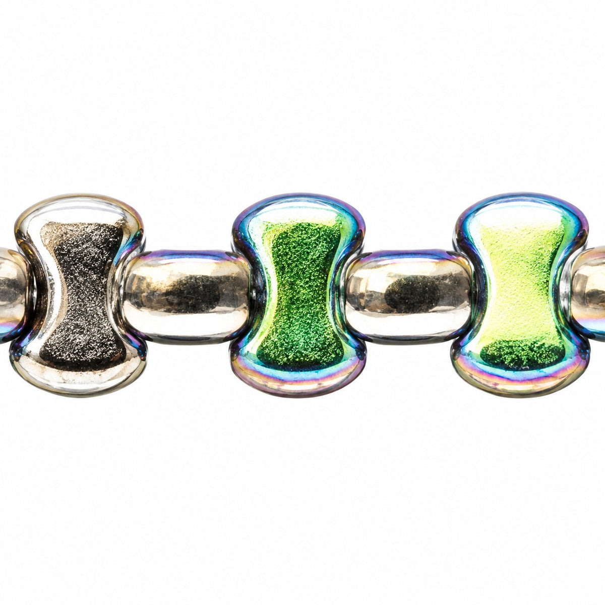 Shaped Pressed Beads, Black 98553 (23980-98553), Glass, Czech Republic