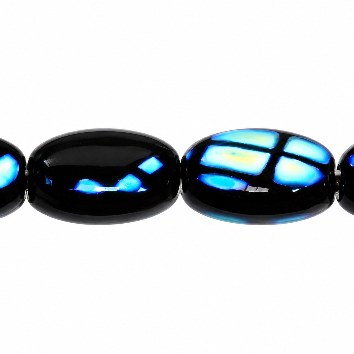 Oval Beads, Black 281014 (23980-281014), Glass, Czech Republic