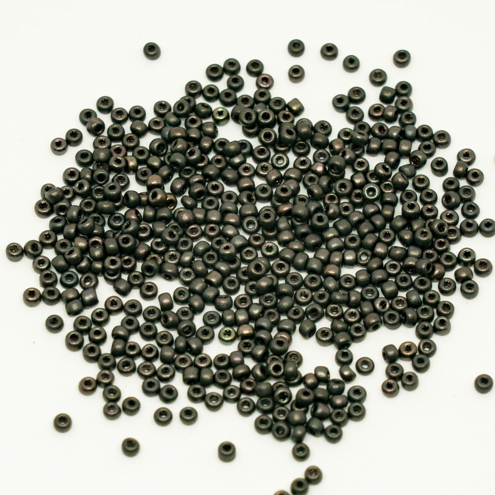 OUTLET 10 grams Preciosa Ornela Seed Beads, Round Hole, Loose, 14/0, Dark Bronze Iris (01690), Glass, Czech Republic