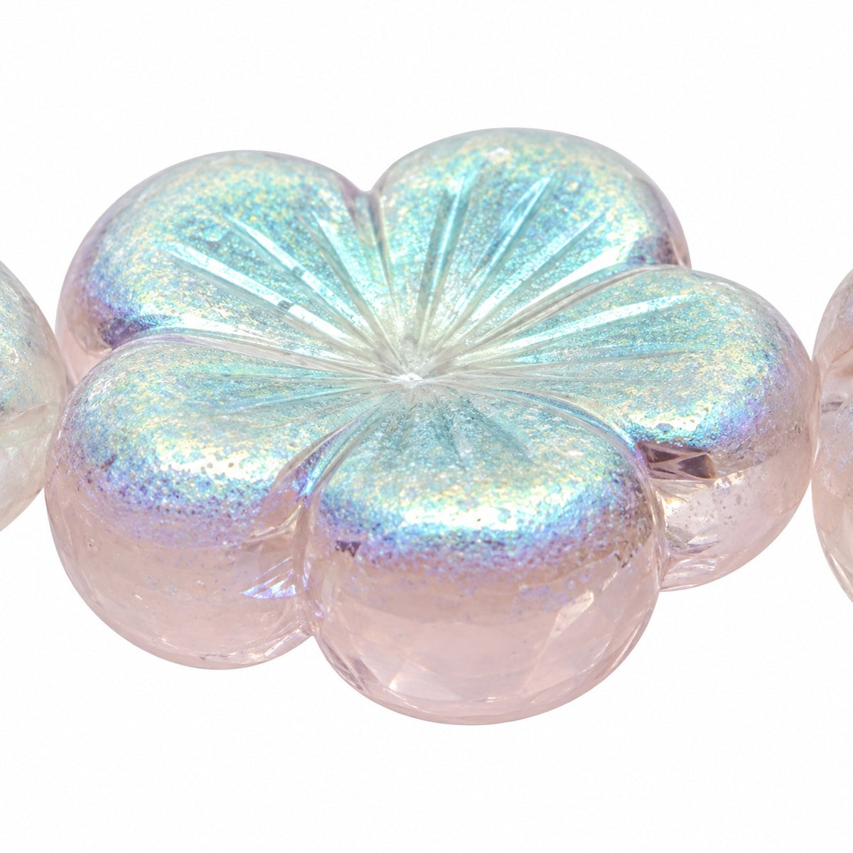Pressed Hibiskus Flower Beads, Crystal 84510 Ab (00030-84510-28701), Glass, Czech Republic