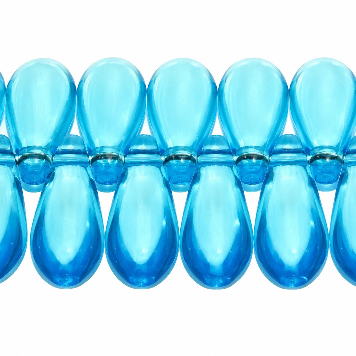 Dagger Beads, Transparent Aqua (60020), Glass, Czech Republic