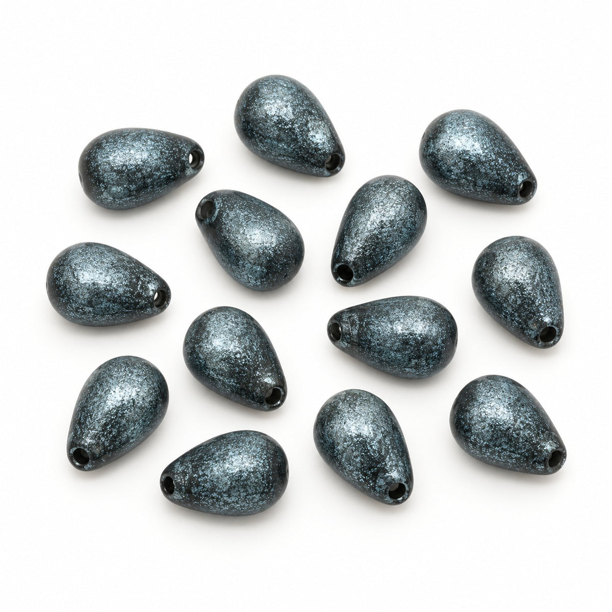 Drop Beads, Black 84510 22500 (23980-84510-22500), Glass, Czech Republic